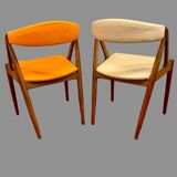 8 Scandinavian design chairs 1960s by Kai Kristiansen in solid teak "