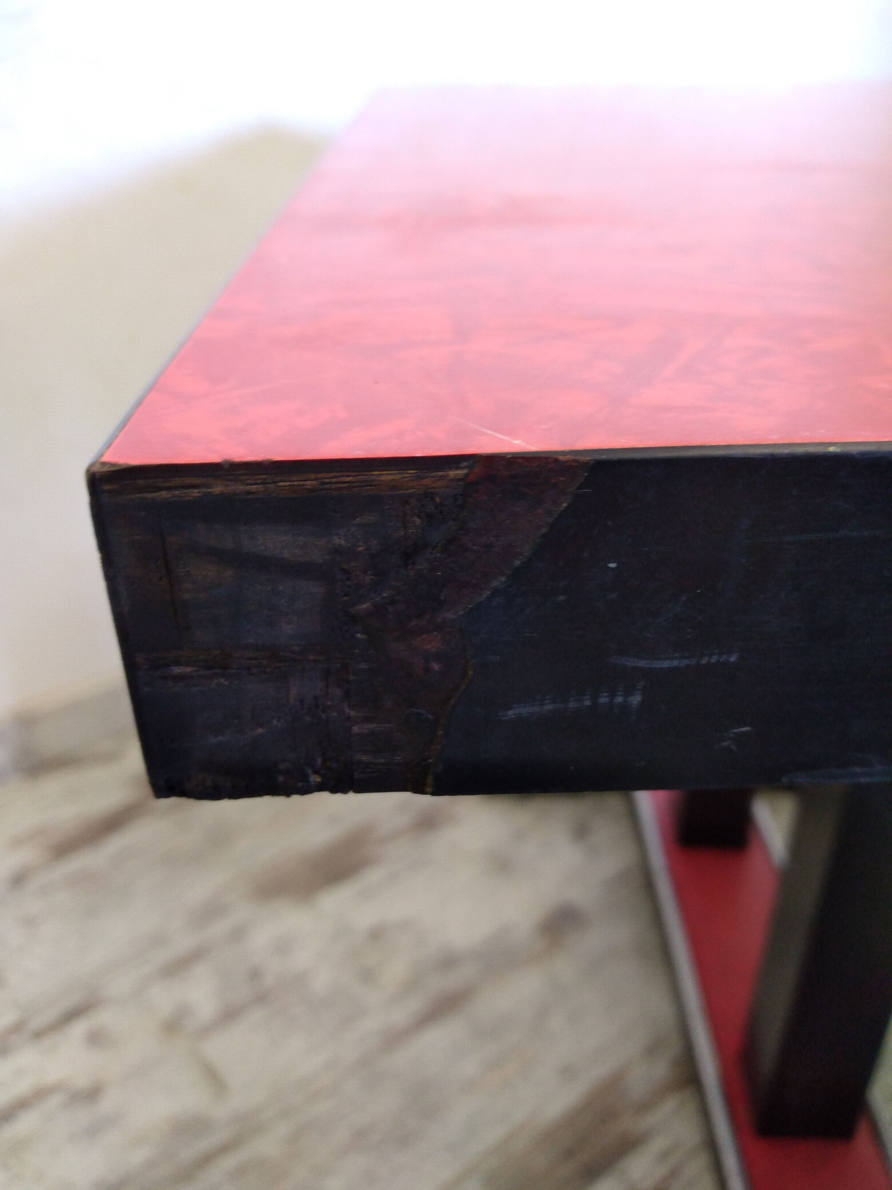 Red bistro table 50s