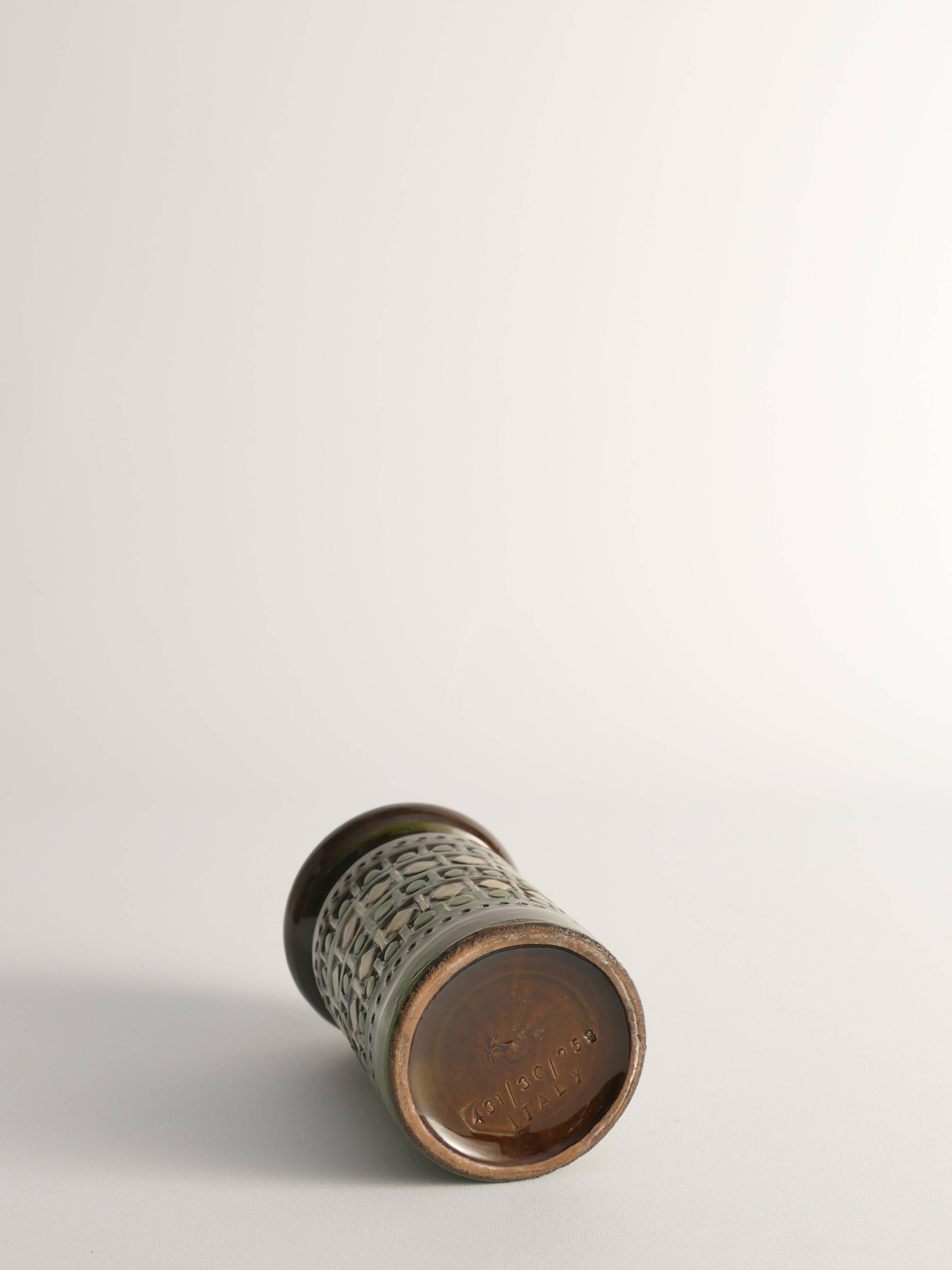 Vases en grès jaune et vert par Aldo Londi pour Bitossi, Italie, ensemble de 3