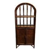 Bamboo rattan bookcase shelf from the 50s