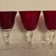 Set de 6 verres soufflés bullés rouges à pied