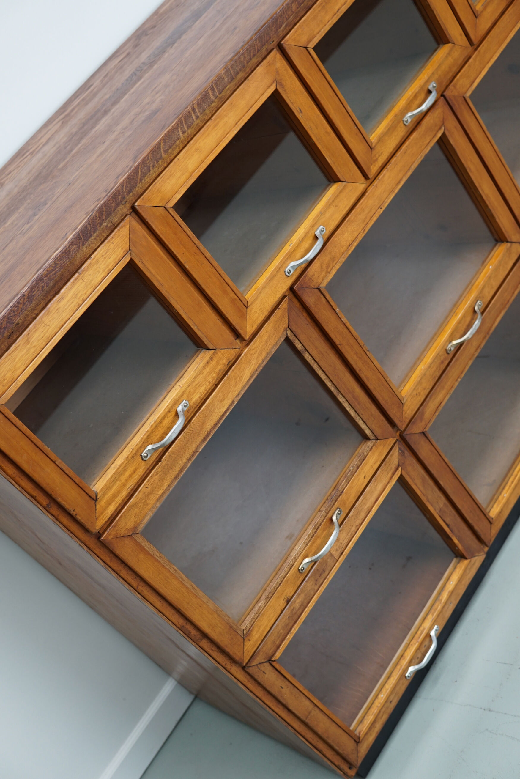 Vintage oak haberdashery cabinet / display cabinet, Netherlands, 1950s