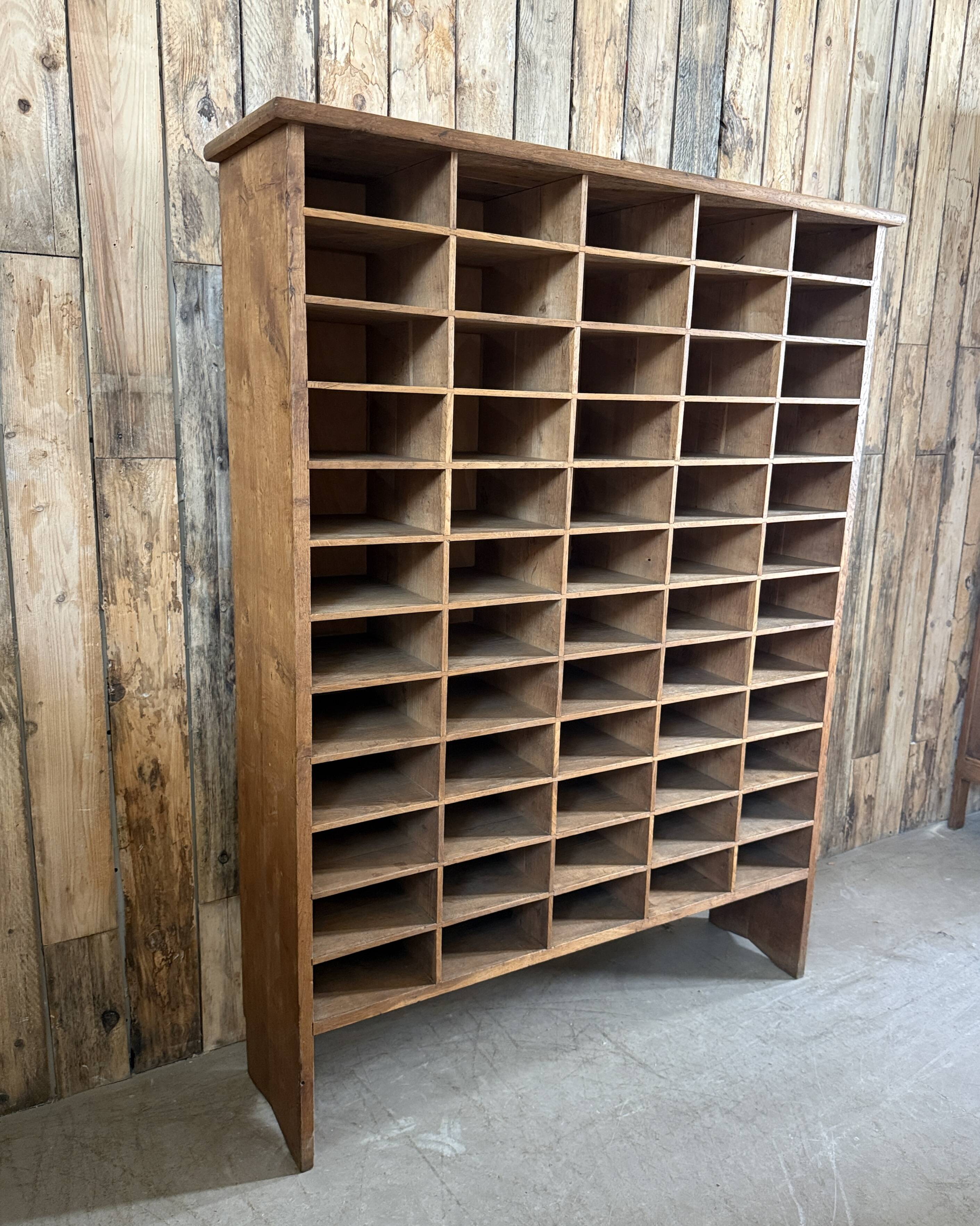Large workshop sorting cabinet made of solid oak