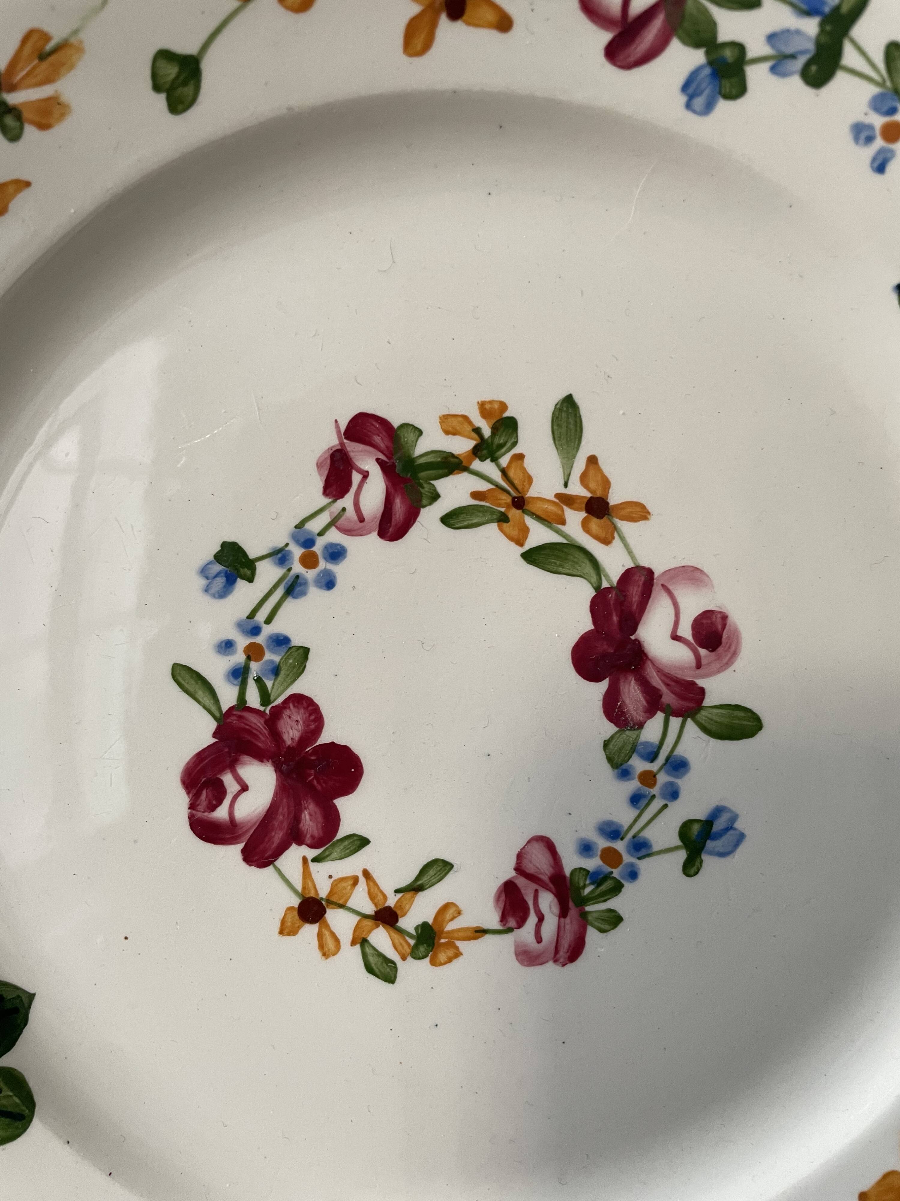 Set of 7 dessert plates Digoin Sarreguemines, "Piccola"