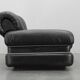 Fauteuil Pompon italien des années 1970 en similicuir noir, signé Ceriotti