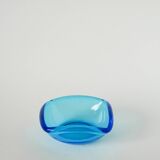 Vide-poche en verre coloré bleu, dans le goût de Murano, 1970