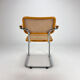 Tubular frame and cane cantilever dining chair, italy, 1970s