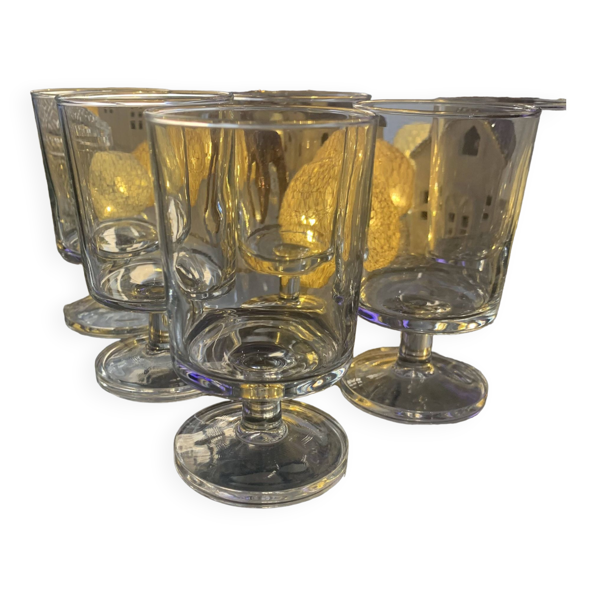 lot of vintage stemmed glasses from the 60s/70s