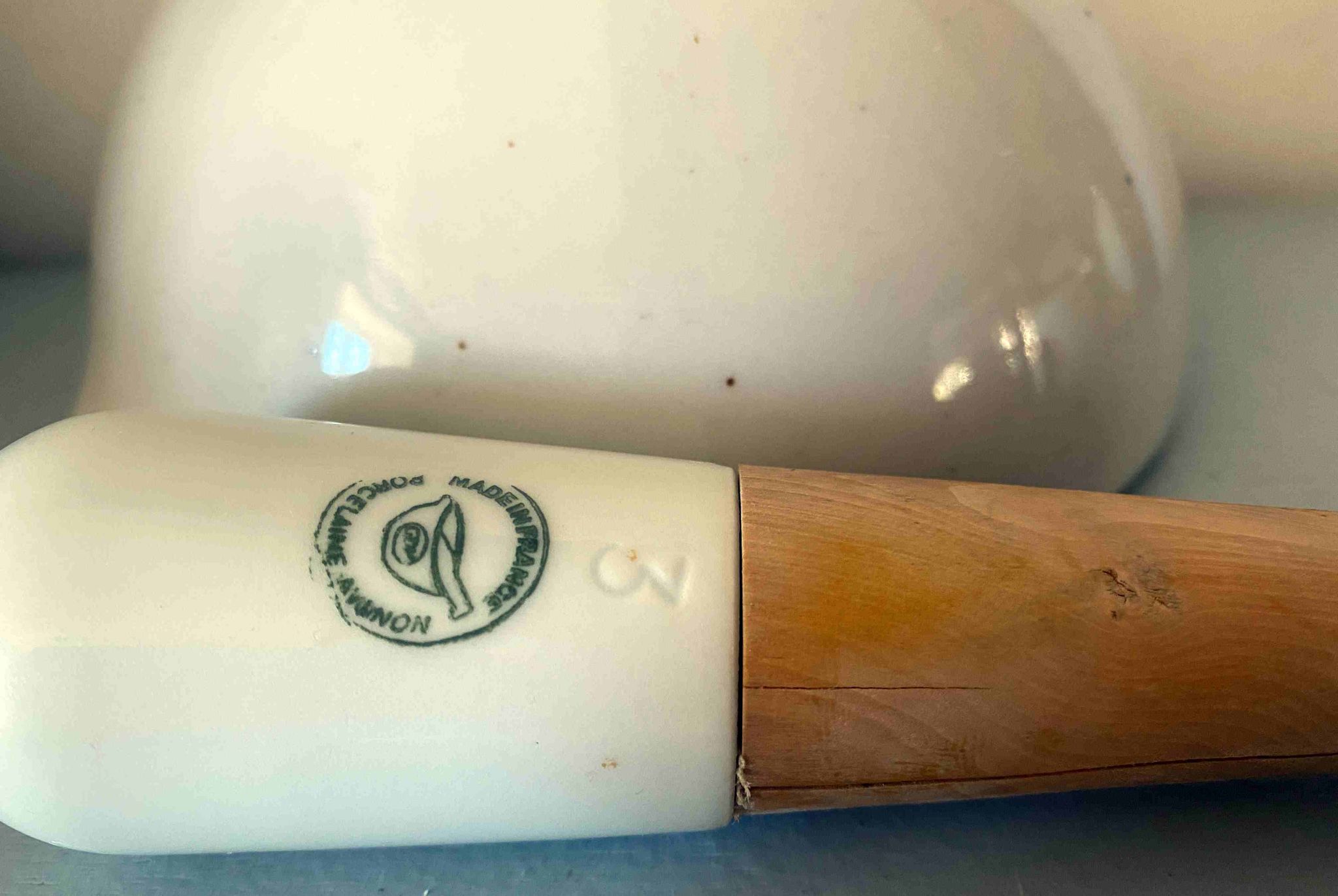 Mortar and pestle antique Porcelain Avignon Kitchen white porcelain France
