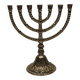 Antique brass chandelier menorah signed RP