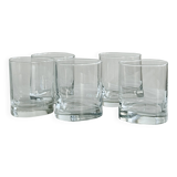 Set of 5 clear glass whiskey glasses