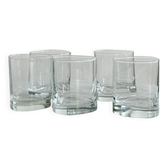 Lot de 5 verres à whisky en verre transparent