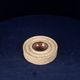 Italian Round Travertine and Copper-Toned Metal Ashtray, 1970