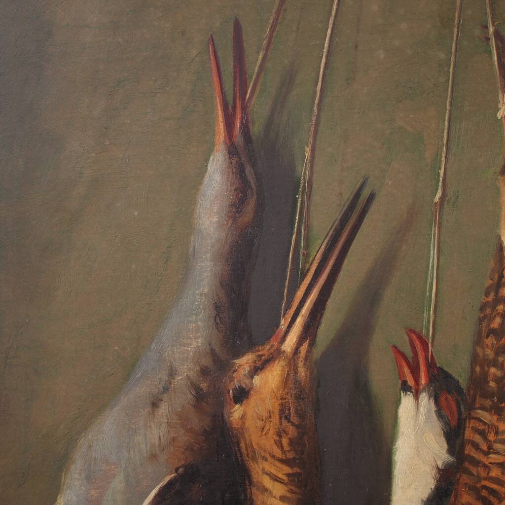 Peinture italienne du XXe siècle, nature morte avec gibier.