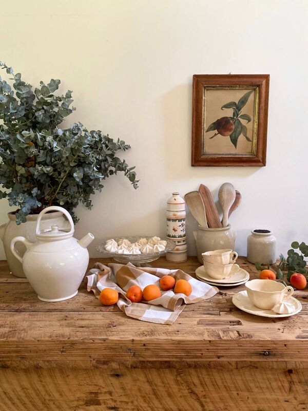 Théière en faïence ancienne Digoin