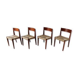 Série de 4 chaises scandinave en teck de Poul Cadovius vers 1960