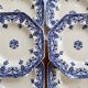 6 assiettes creuses terre de fer Longchamp Rouen XIXe siècle