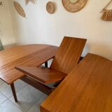 Table en teck vintage NF 2 rallonges