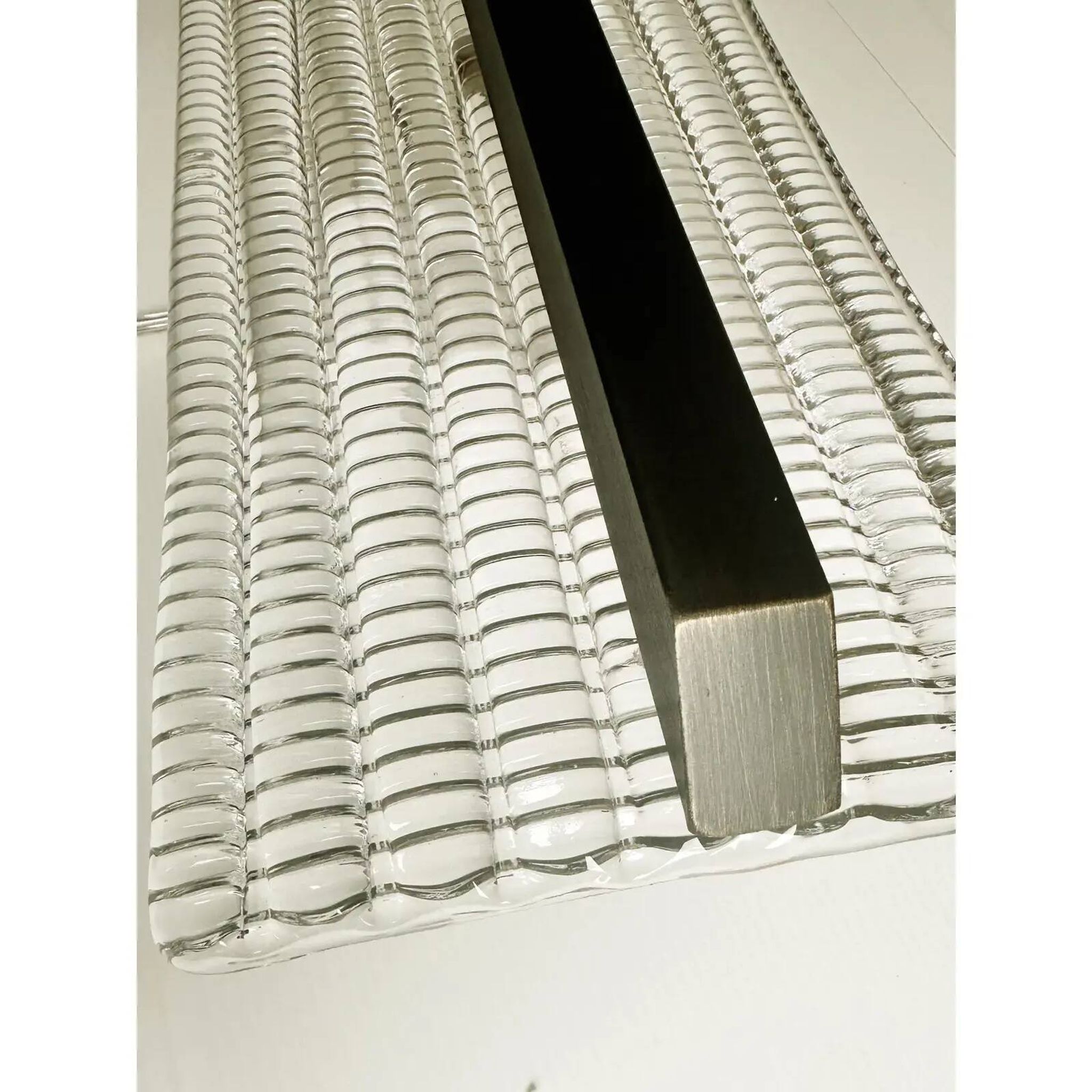 Contemporary Rectangular Diamond-Motif Murano Glass Sconces — Set of Four