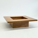 Square coffee table / bar table from Smania with burl wood