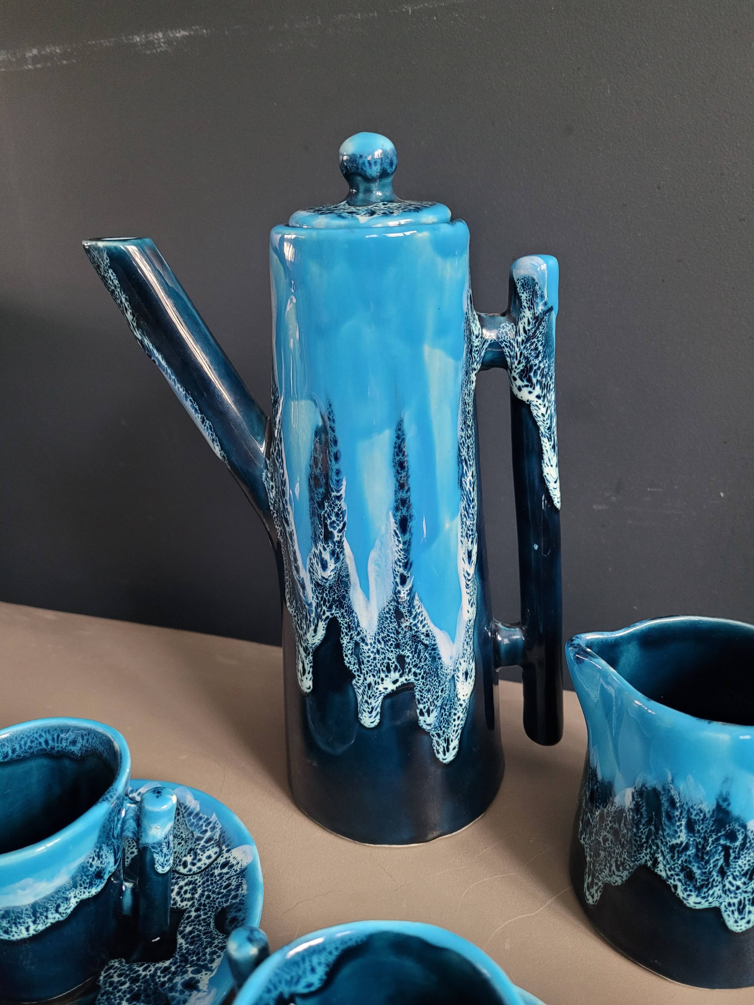 Vallauris blue coffee set - 22 pieces