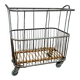 Vintage French Metal Bakery Cart – Industrial Bread Trolley – Rolling Laund