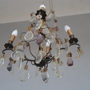 Lustre pampilles époque début XXème 6 feux