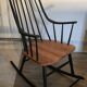 Vintage rocking chair in black stained beech