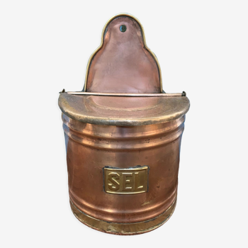 Copper and brass salt box