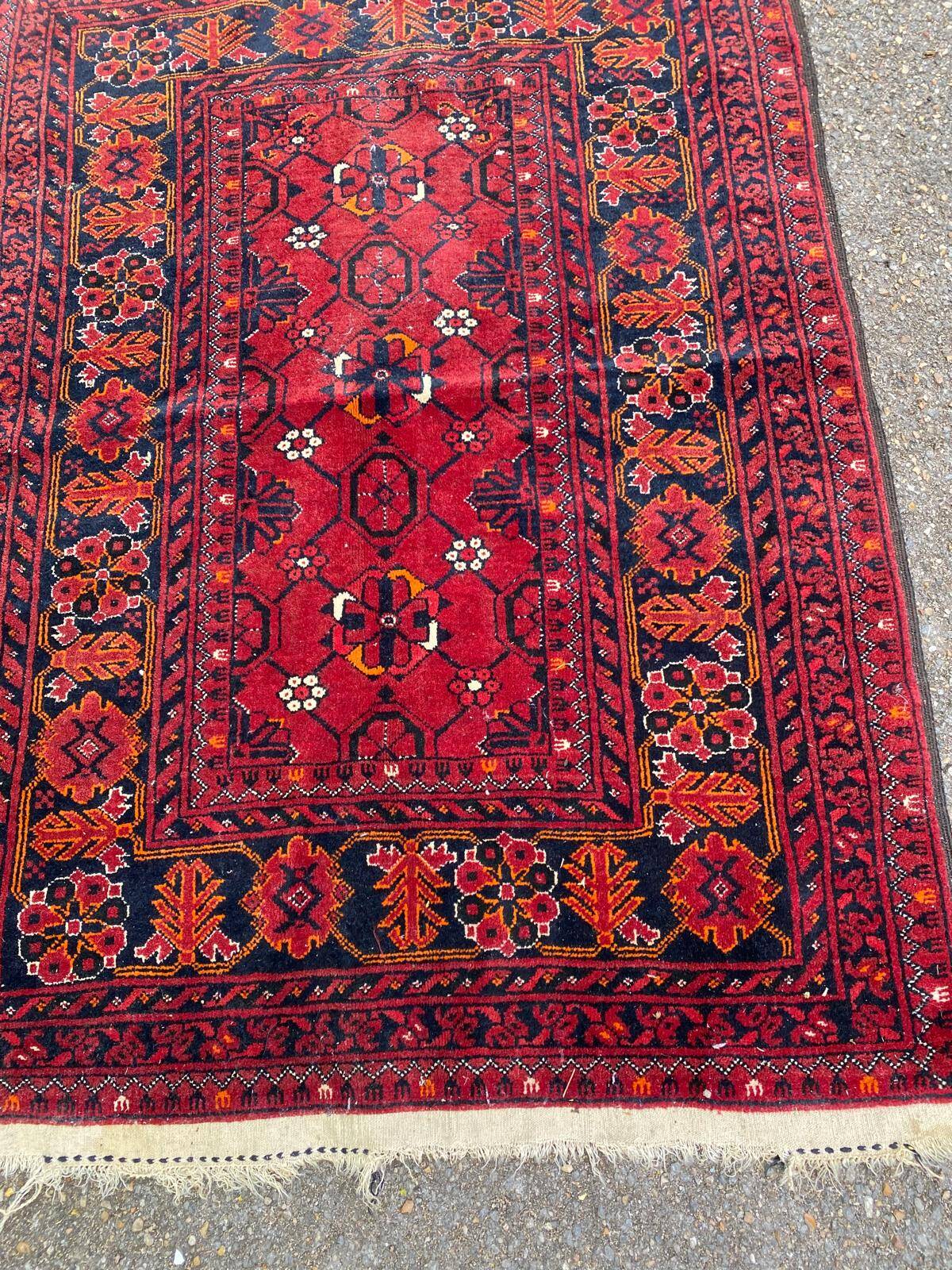 Bright red Bordeaux Persian rug 90x125cm