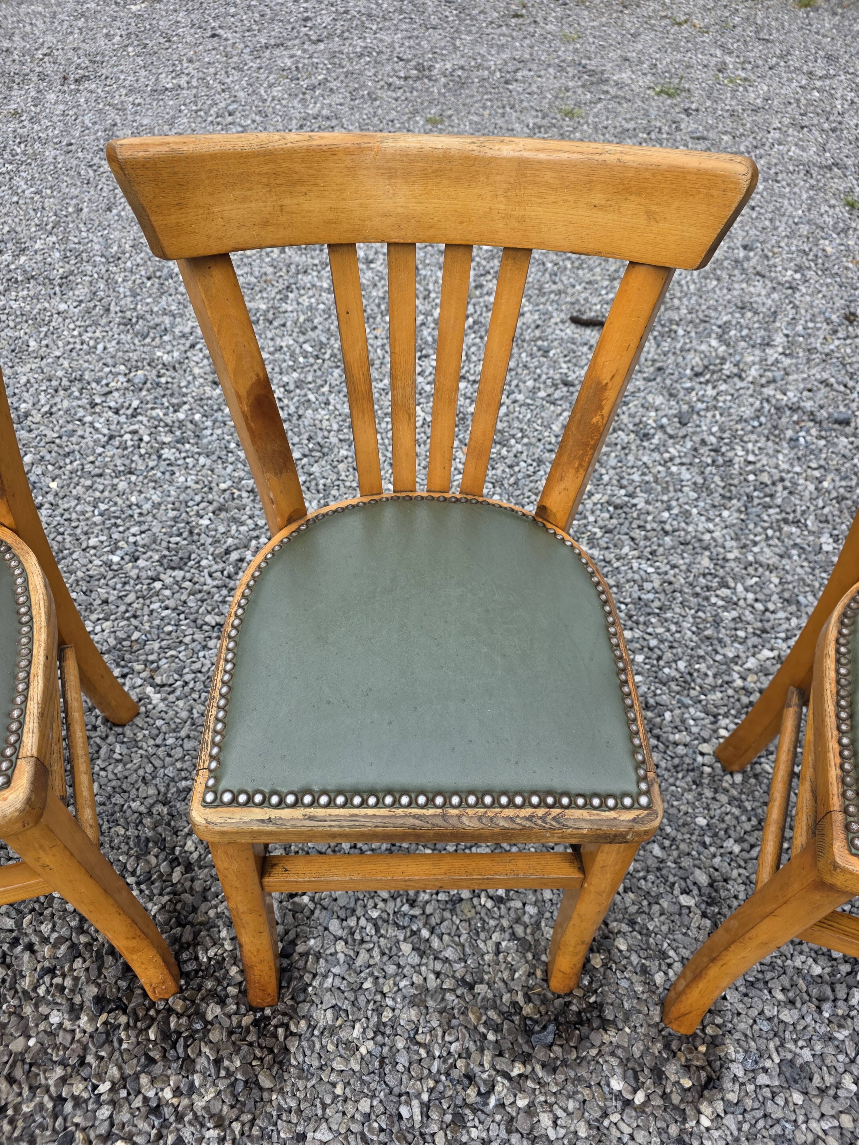 6 bistro chairs in solid oak, 1920s