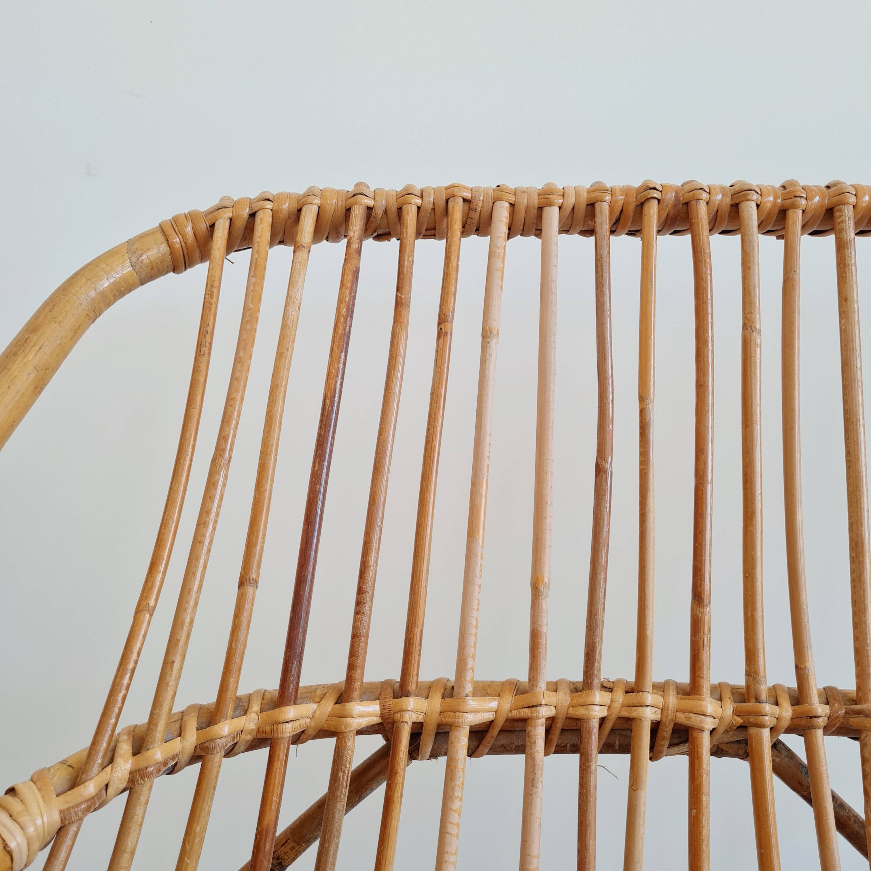 Antique rattan bench