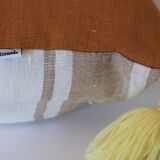 Rectangular cushion 100% Wool & Linen Yellow