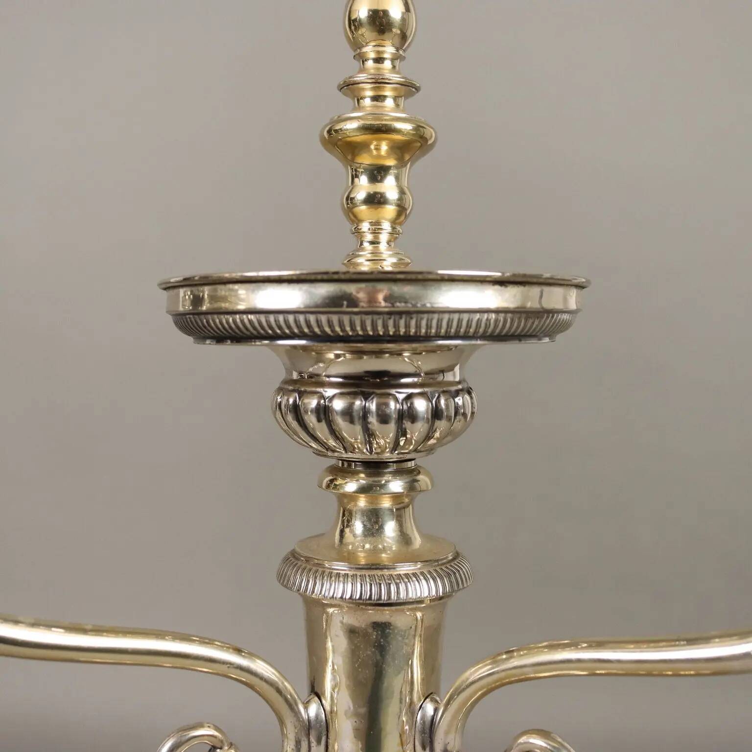 Pair of antique silver-plated candelabra, Italy, 20th century