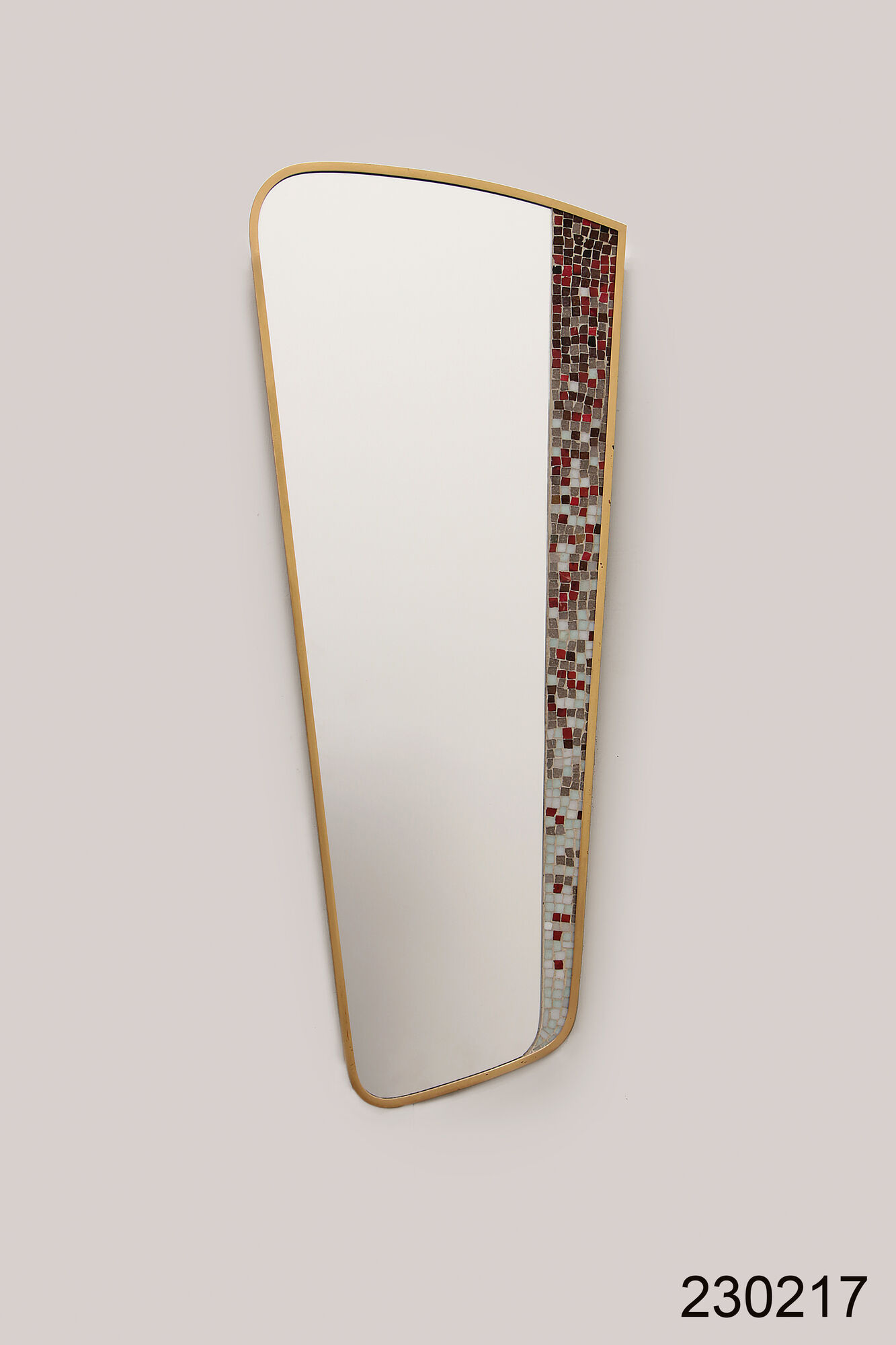 Vintage asymmetrical mirror with mosaic germany 1950