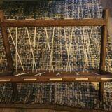 Vintage wooden and wire magazine rack