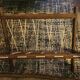 Porte-revues vintage en bois et fils