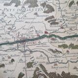 Gravure carte des élections de Tours et ses environs par le seigneur Jaillot, 1711
