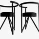 Black metal chairs "Miss Dorn" Philippe Starck , publisher Disform 1981