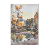 Tableau Aquarelle de Paul Monnier "Longvic" cf. Dijon" 1914