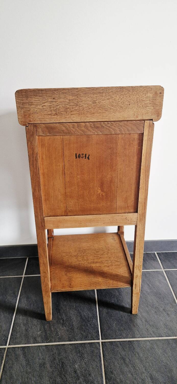 Art Deco style bedside table in solid oak, 1930s