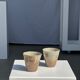 Set of 2 cups in Indonesian ceramic (brown & speckled glazed matte)