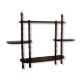 Turned wood wall shelf