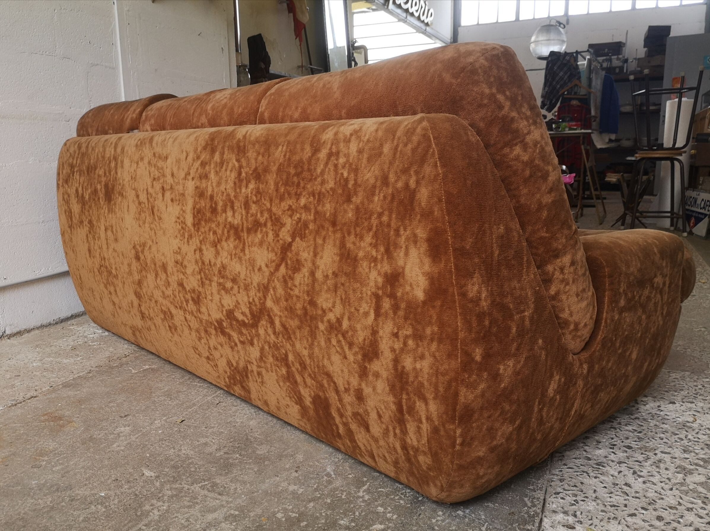 Vintage velvet sofa
