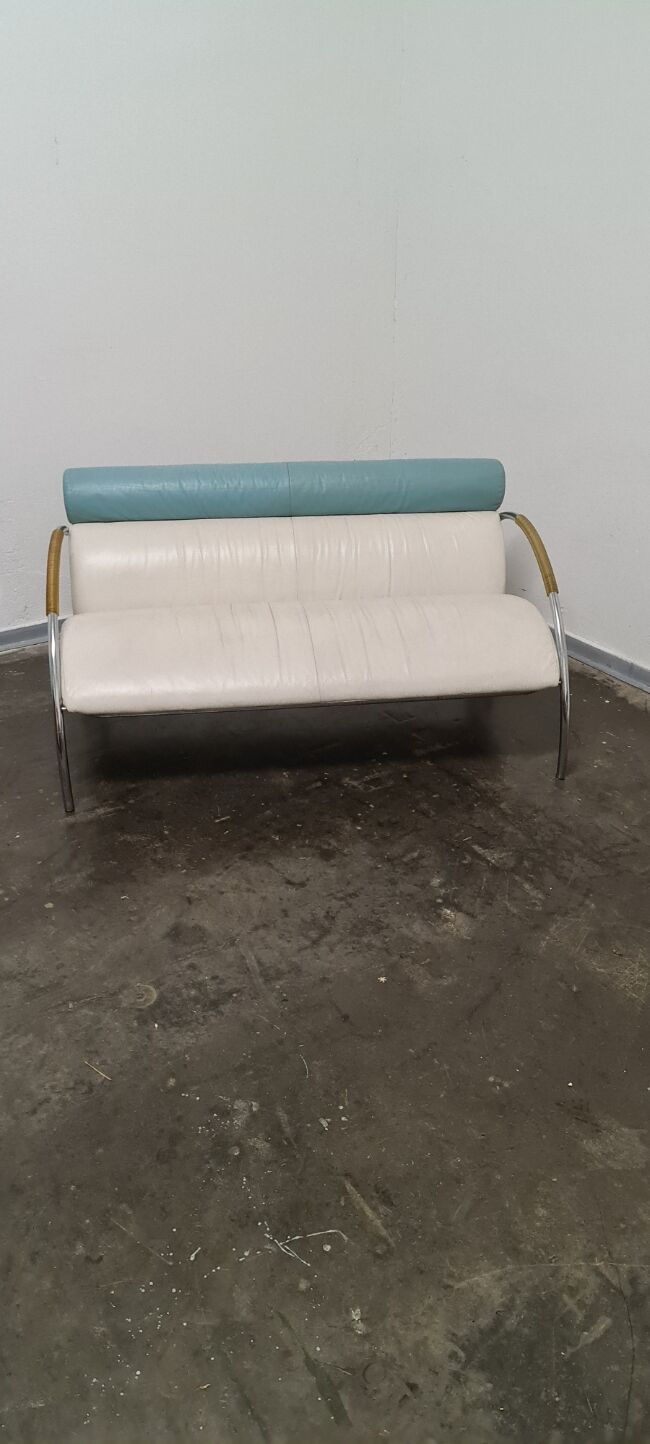 Vintage leather memphis sofa