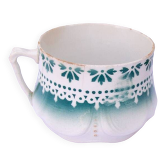 Tasse a the bidonville vert et blanc