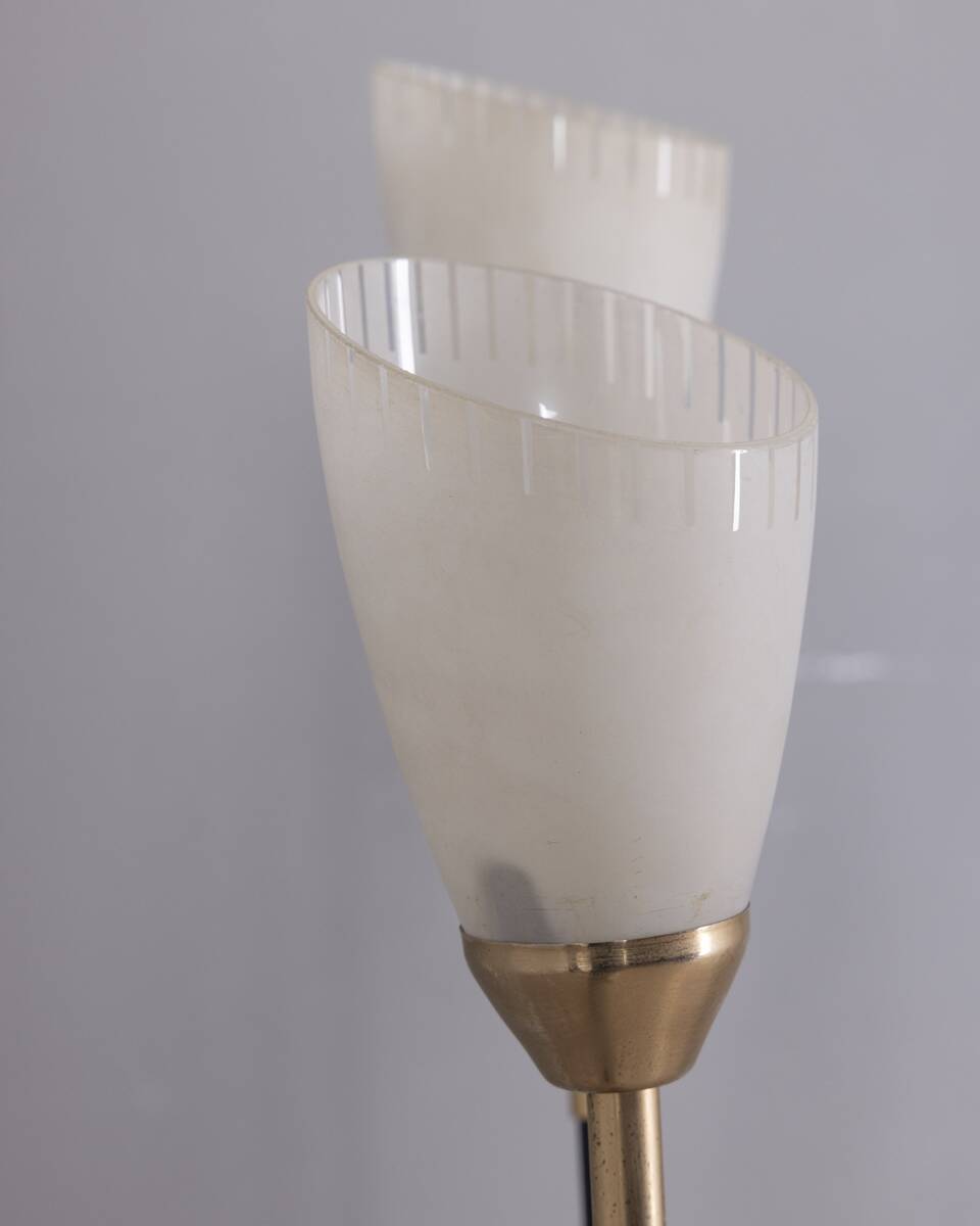 VINTAGE 1960S THREE-LIGHT GLASS FLOOR LAMP, ITALIAN DESIGN