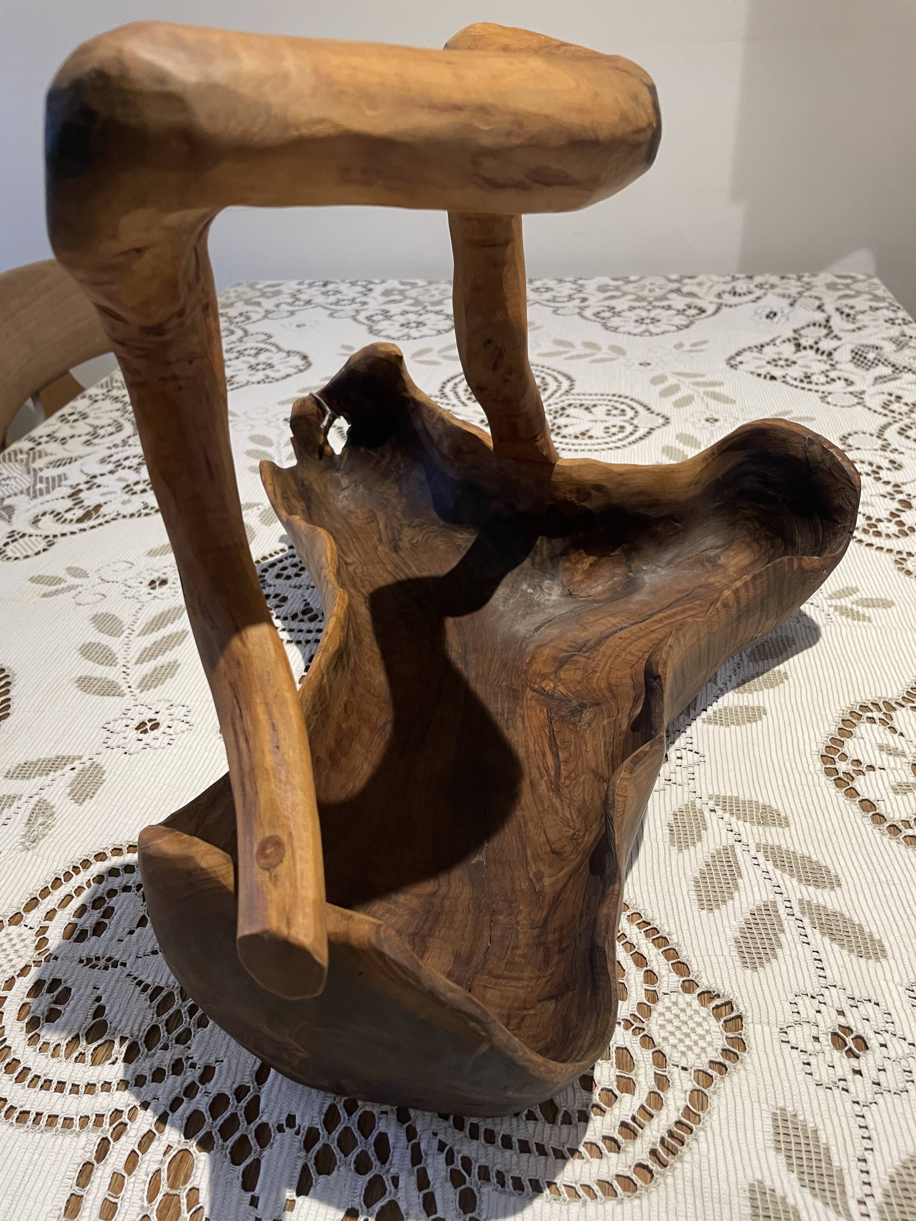 Fruit basket - olive wood - unique piece