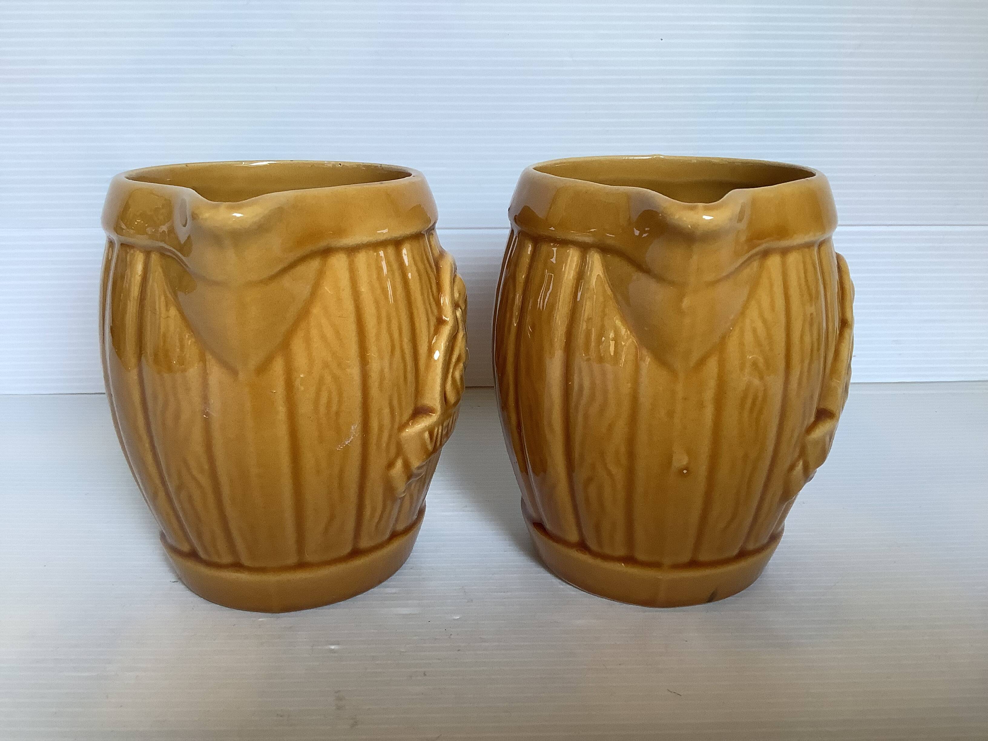 Pair of Desvres pitchers old barrel