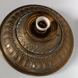 Copper ceiling light with frosted glass globe